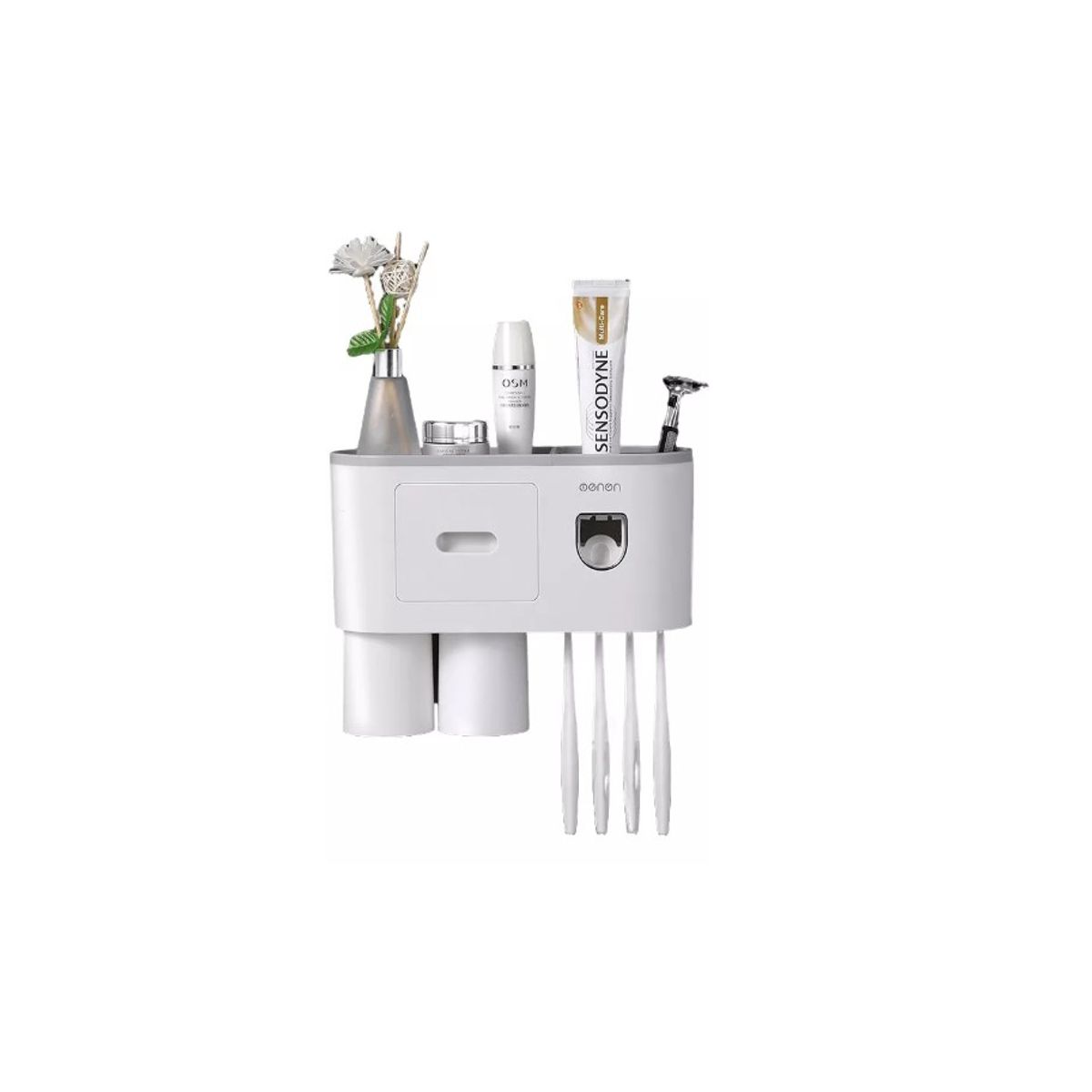 GENERICO - Dispensador Pasta Crema Dental Cepillos Organizador 2 Vaso