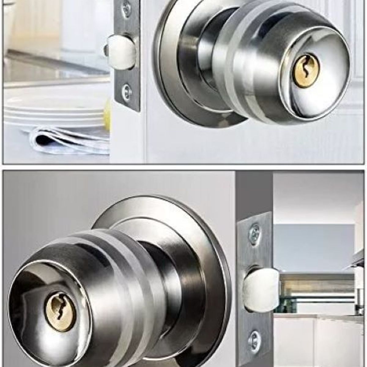 GENERICO - Cerradura Puerta  Casa Seguridad Color Cromo