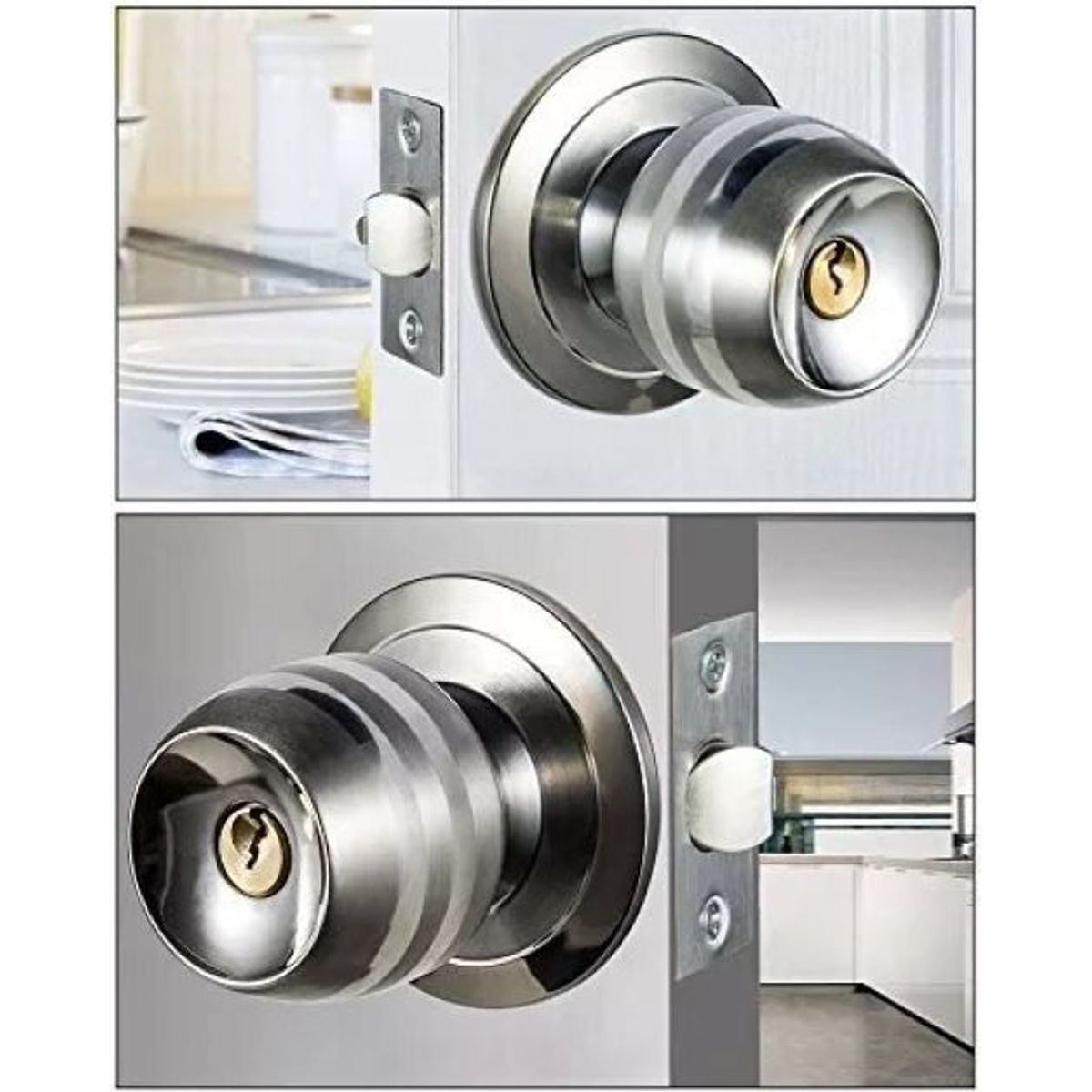 GENERICO - Cerradura Puerta  Casa Seguridad Color Cromo