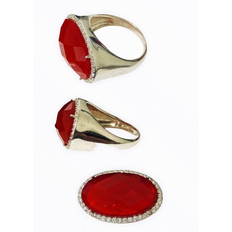 TAETHAI - Anillo de plata 925 con piedra Cornalina