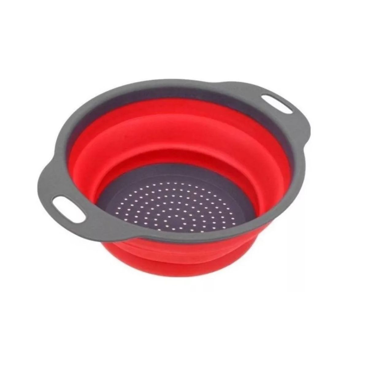 GENERICO - Colador Redondo Plegable 3 Unidades Silicona Fruta Verdura Rojo