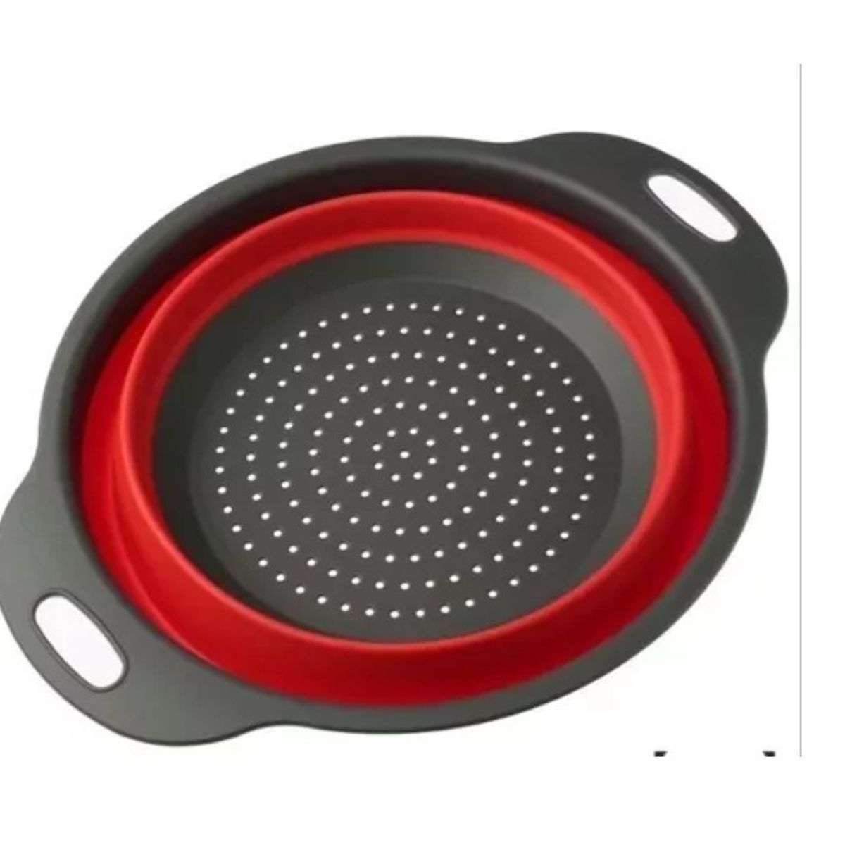 GENERICO - Colador Redondo Plegable 3 Unidades Silicona Fruta Verdura Rojo