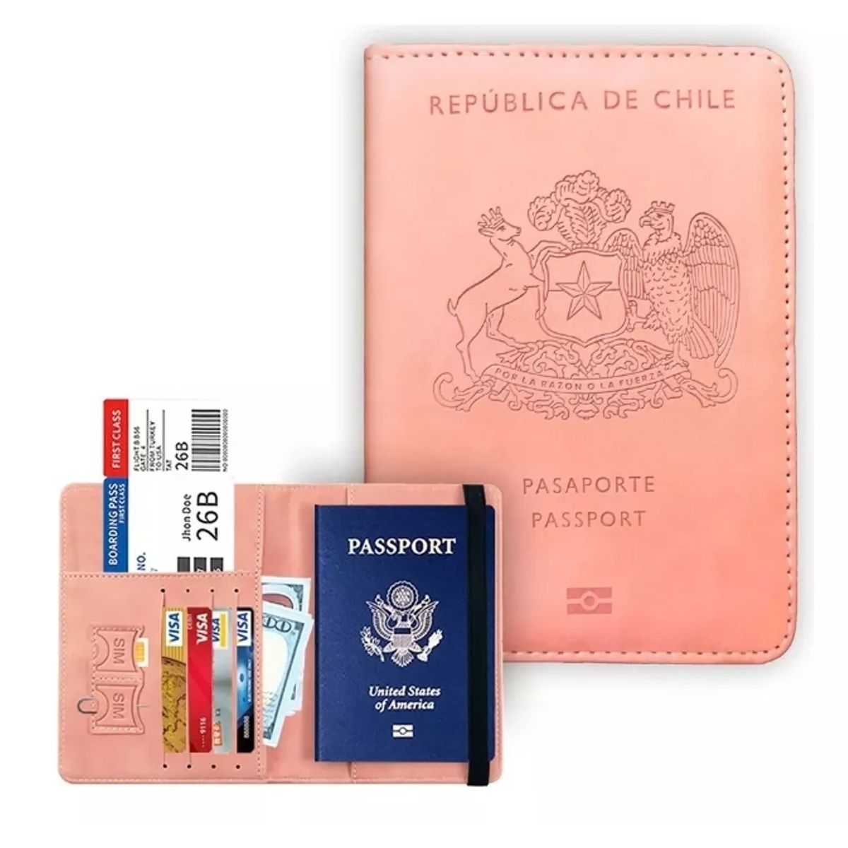 GENERICO - Porta Pasaporte Mujer Documento De Viaje Travel Wallet rfid