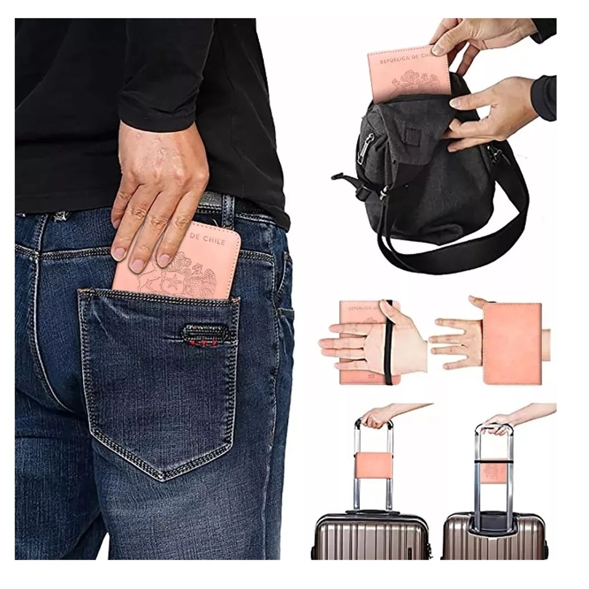 GENERICO - Porta Pasaporte Mujer Documento De Viaje Travel Wallet rfid