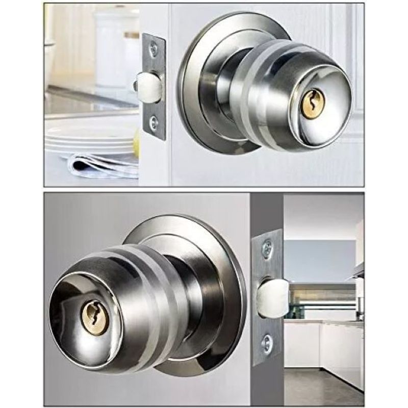 GENERICO - Cerradura Puerta Chapa Dormitorio Casa Seguridad Color Cromo