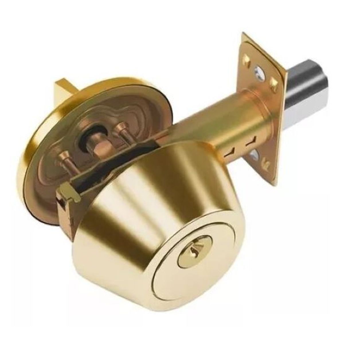 GENERICO - Cerradura Chapa Seguridad Cerrojo Dorada Acero Inoxidable