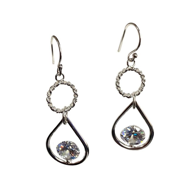 TAETHAI - Aros de plata 925 con piedra Circón