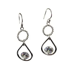 TAETHAI - Aros de plata 925 con piedra Circón