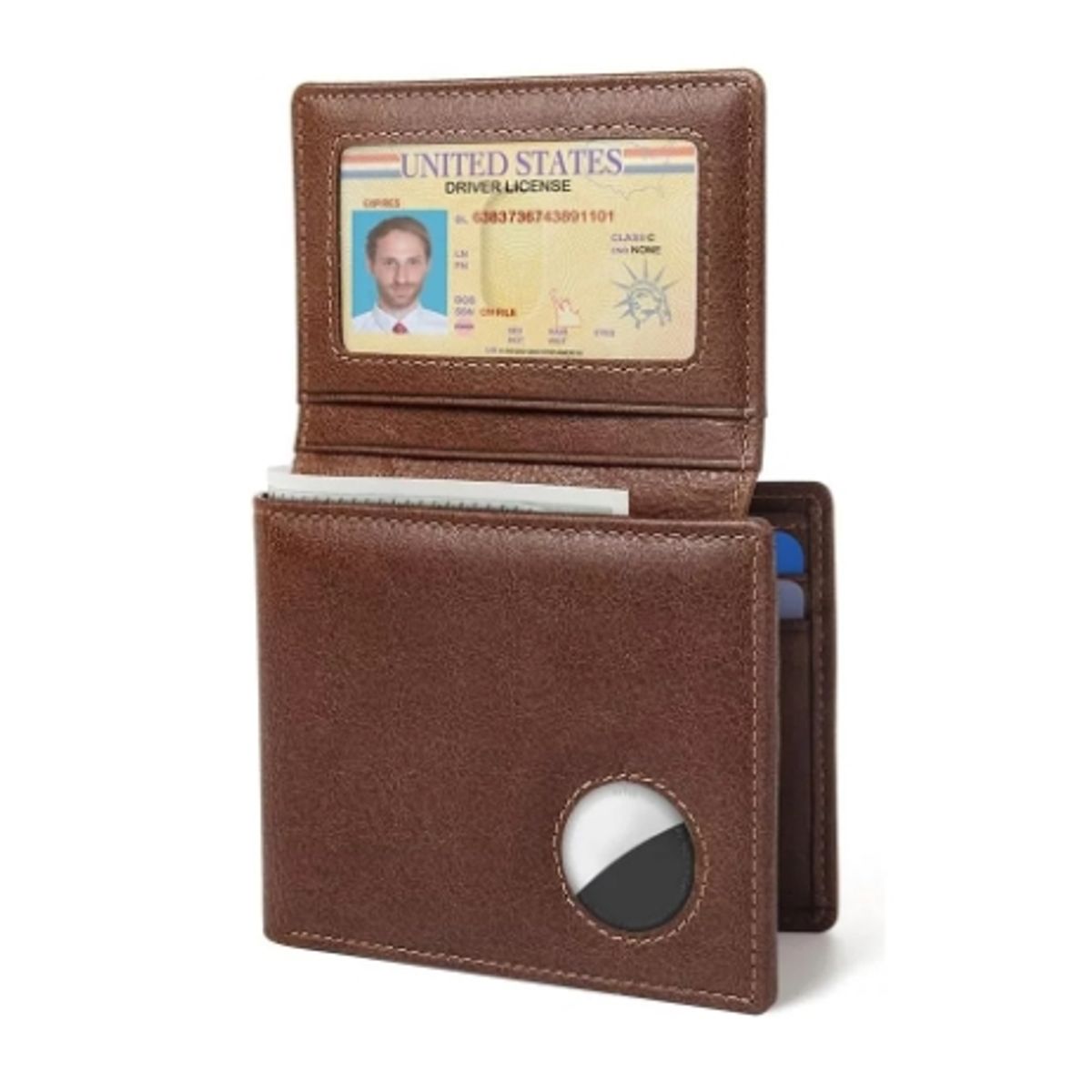 GENERICO - Billetera De Cuero Para Hombre Rfid Con Soporte Airtag