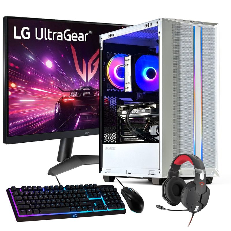 HYPERPC - PC GAMER Blanco + MONITOR 24 + Perif: AMD RYZEN 5 5600XT 32gb 1Tb RTX 3060 WiFi