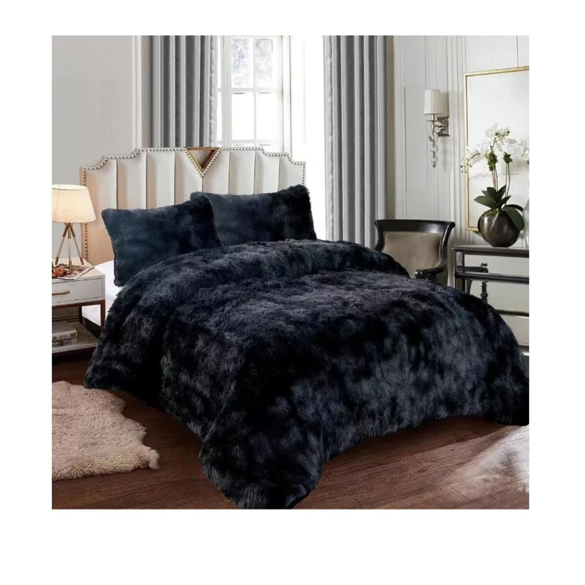 GENERICO - Cobertor Cubrecama Grueso Peludo Con Chiporro 2pl+2fundas