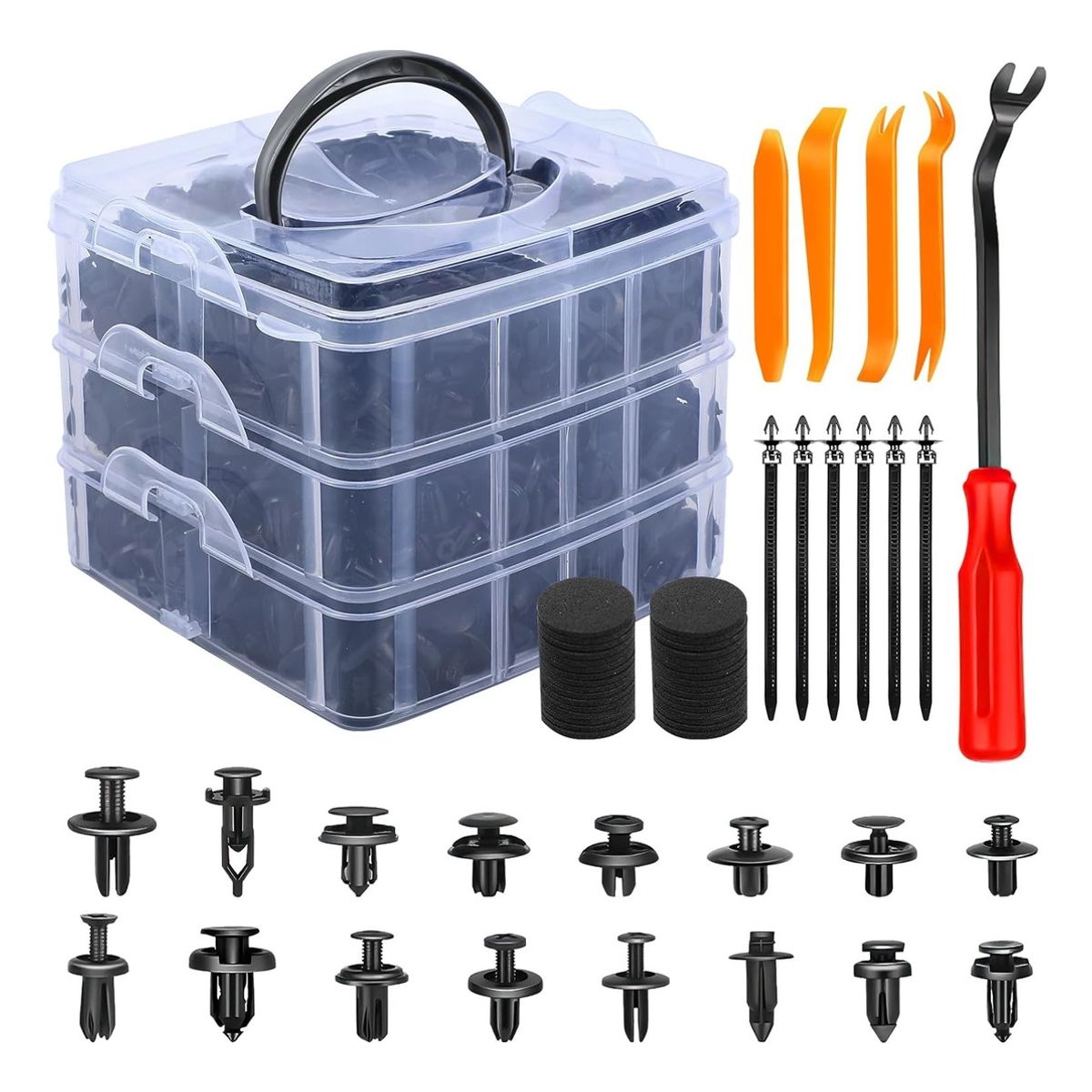 U BUY - Kit 650 Clip Broche Retencion Plastico Auto Lata Tapabarro