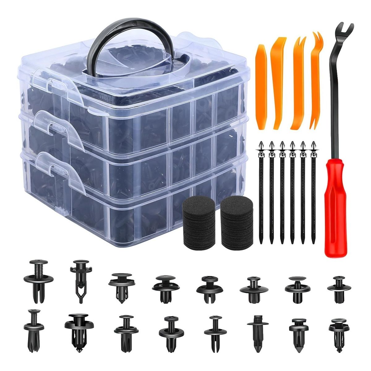 U BUY - Kit 650 Clip Broche Retencion Plastico Auto Lata Tapabarro