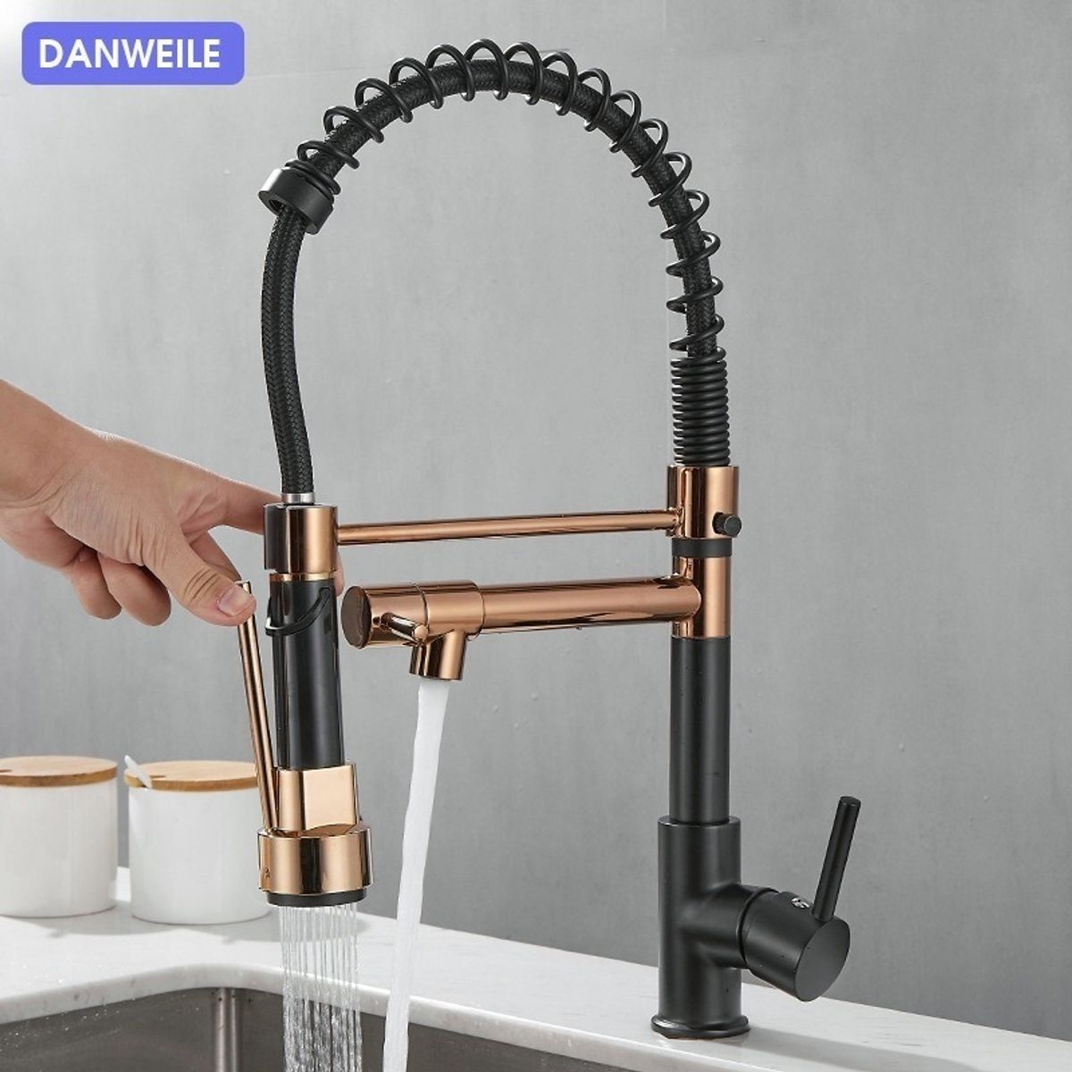 U BUY - Grifo Llave Lavaplatos Monomando Cocina Extensible Triple