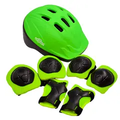 ONWHEELS - Set de Cascos y Protecciones Infantiles Verde Talla S