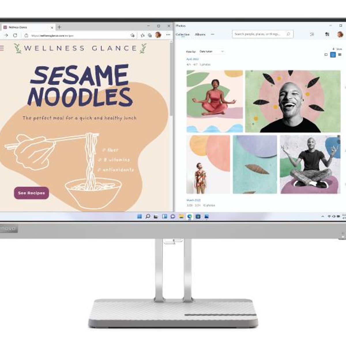 LENOVO - Monitor Lenovo L22e-40 HDMI + VGA Blanco 22