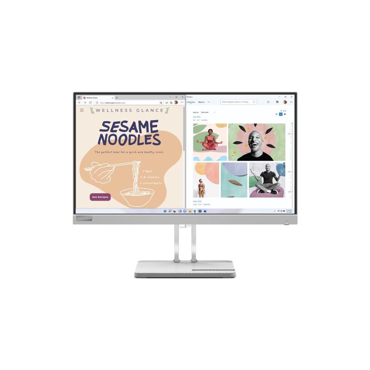 LENOVO - Monitor Lenovo L22e-40 HDMI + VGA Blanco 22