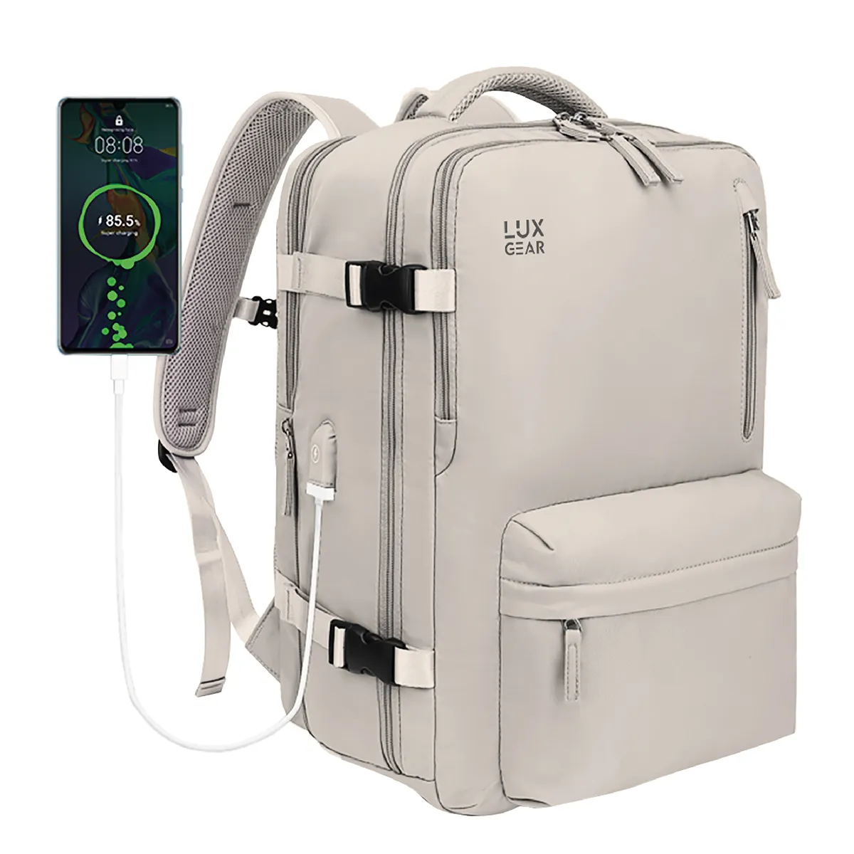 LUXGEAR - Mochila De Viaje Expansible Luxgear NomadLifeV2 Impermeable - Negro