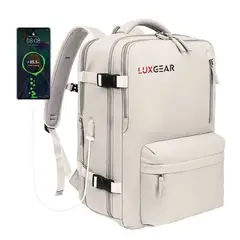 LUXGEAR - Mochila De Viaje Expansible NomadLifeV2 Impermeable - Negro
