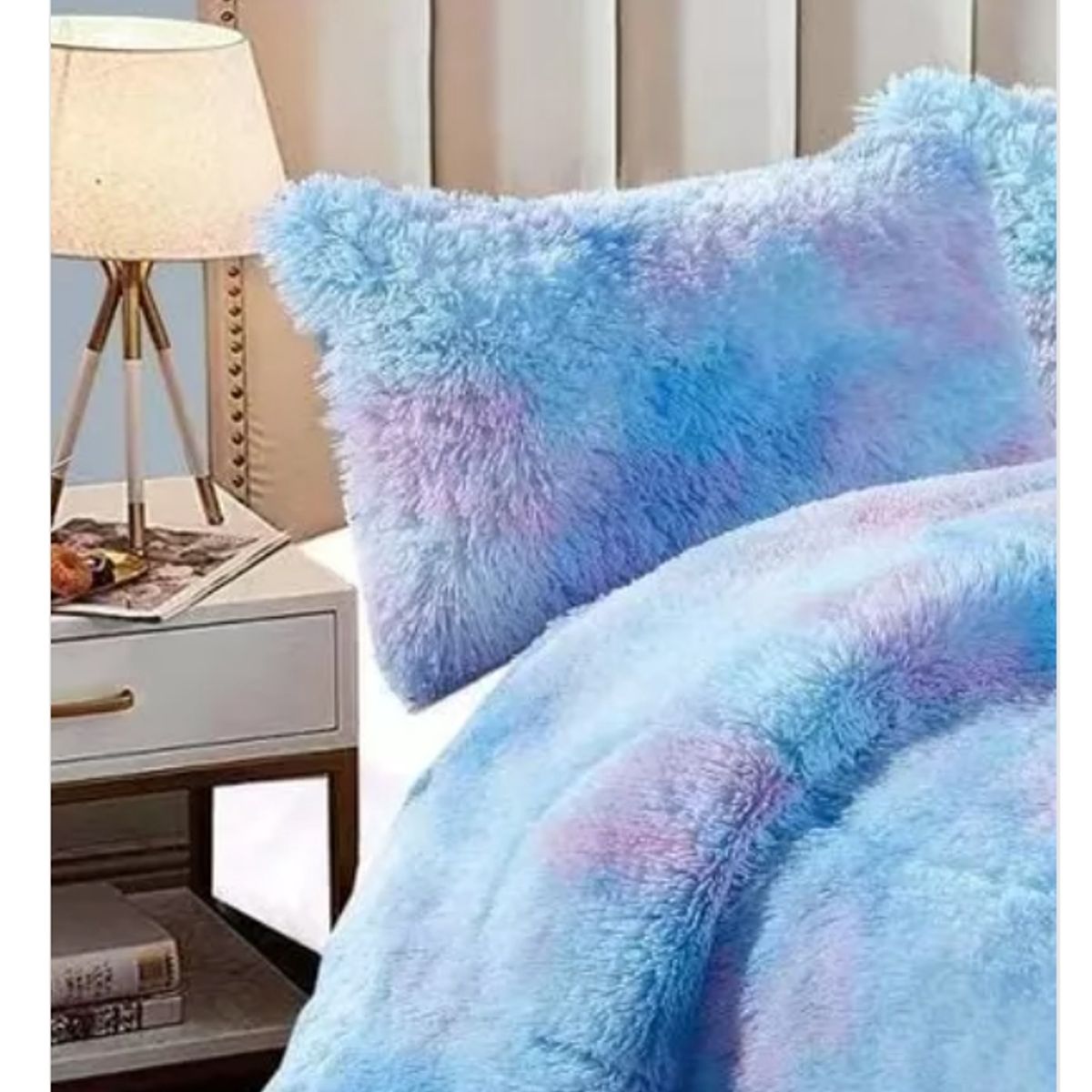 GENERICO - Cobertor Cubrecama Grueso Peludo Con Chiporro 2pl+2fundas