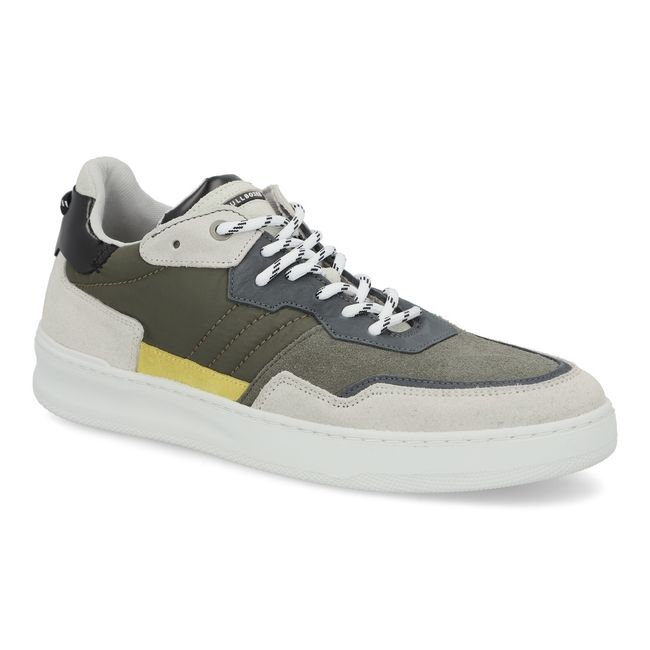 BULLBOXER - Zapatillas Hombre Cuero y Textil Verde Bullboxer Sisak-0-60 BULLBOXER