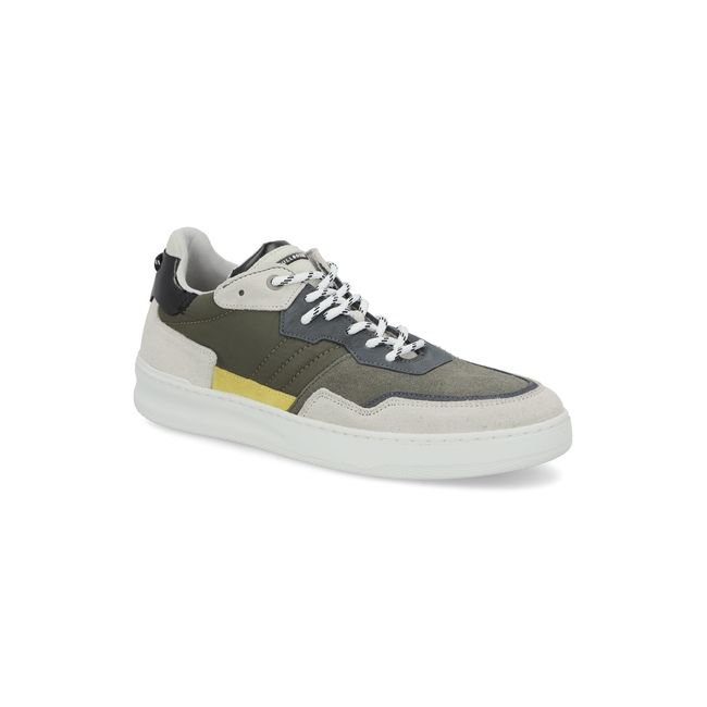 BULLBOXER - Zapatillas Hombre Cuero y Textil Verde Bullboxer Sisak-0-60 BULLBOXER