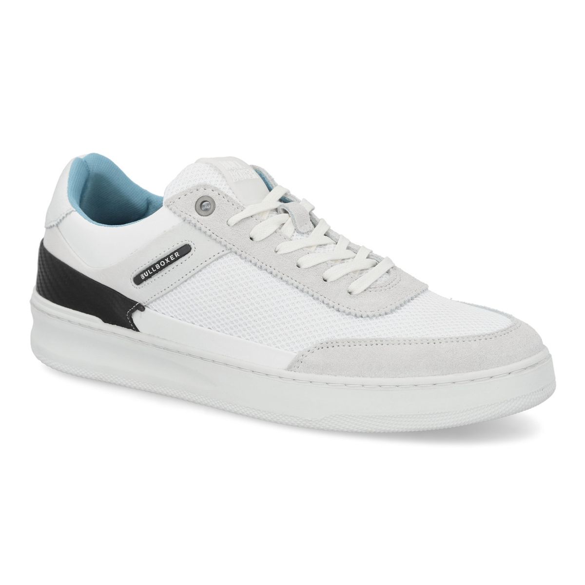 BULLBOXER - Zapatillas Hombre Cuero y Textil Blanco Bullboxer Trogir-0-68 BULLBOXER
