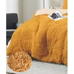 GENERICO - Cobertor Cubrecama Grueso Peludo Con Chiporro 2pl+2fundas
