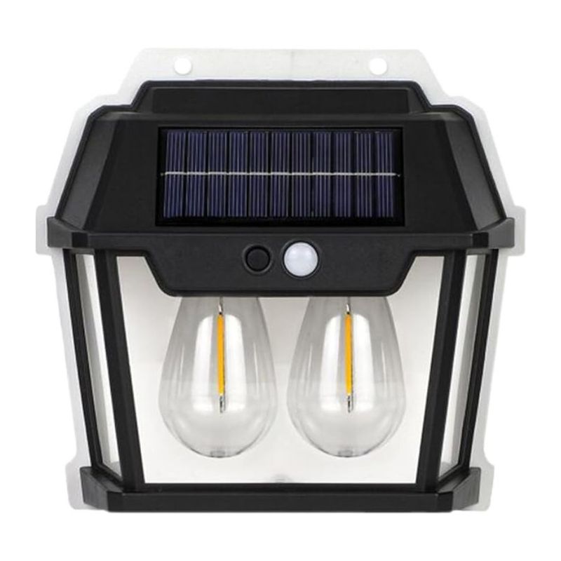 GENERICO - Lampara Luz Solar De Pared 2 Focos De Emergencia Linterna