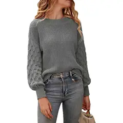 BLWOENS - Suéter de punto para Mujer -Gris