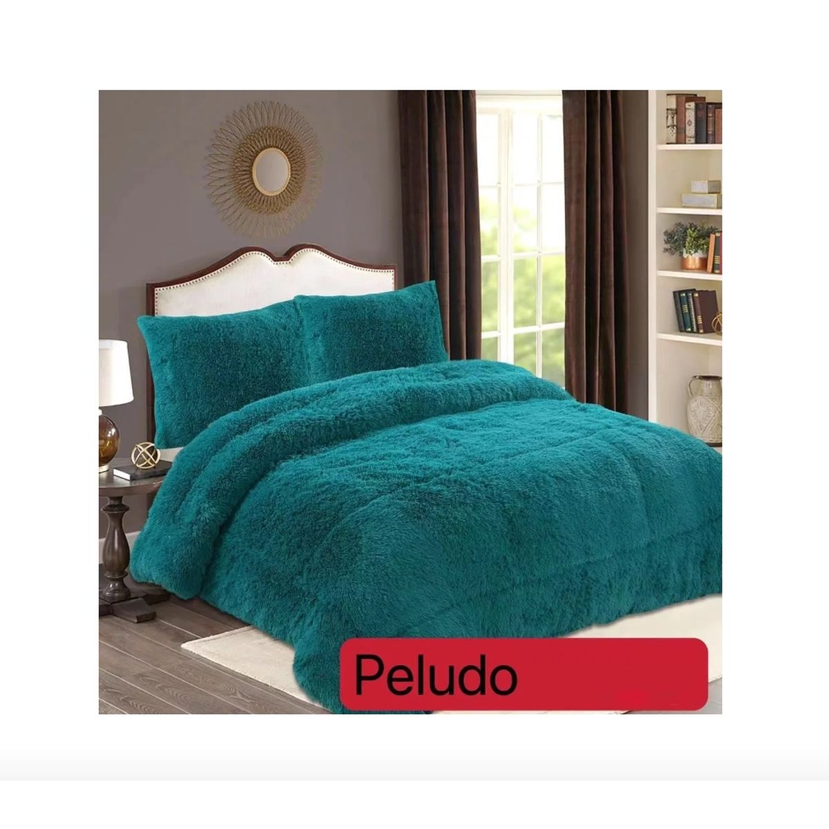 GENERICO - Cobertor Cubrecama Grueso Peludo Con Chiporro 2pl+2fundas
