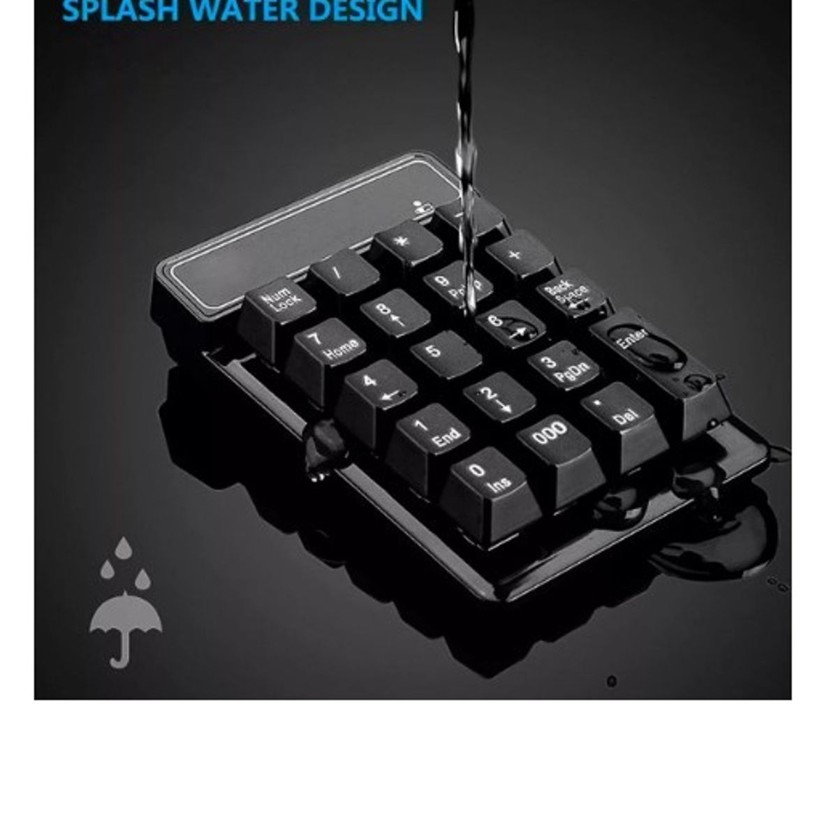 GENERICO - Teclado Numérico Inalámbrico 24ghz Semi-mecanico Waterproof Negro