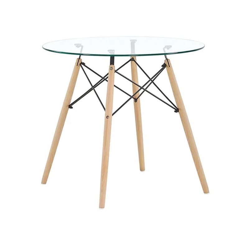 REMATIME - Mesa Eames Cubierta de Vidrio 100 cm Rematime