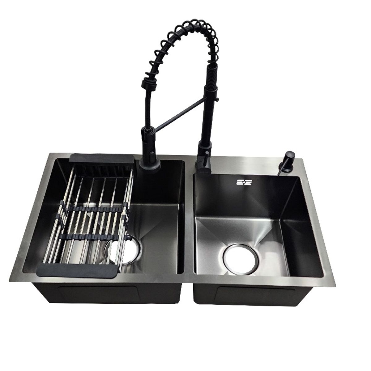 GENERICO - LAVAPLATOS 78X43 BLACK + GRIFERIA Y ACCESORIOS DE REGALO