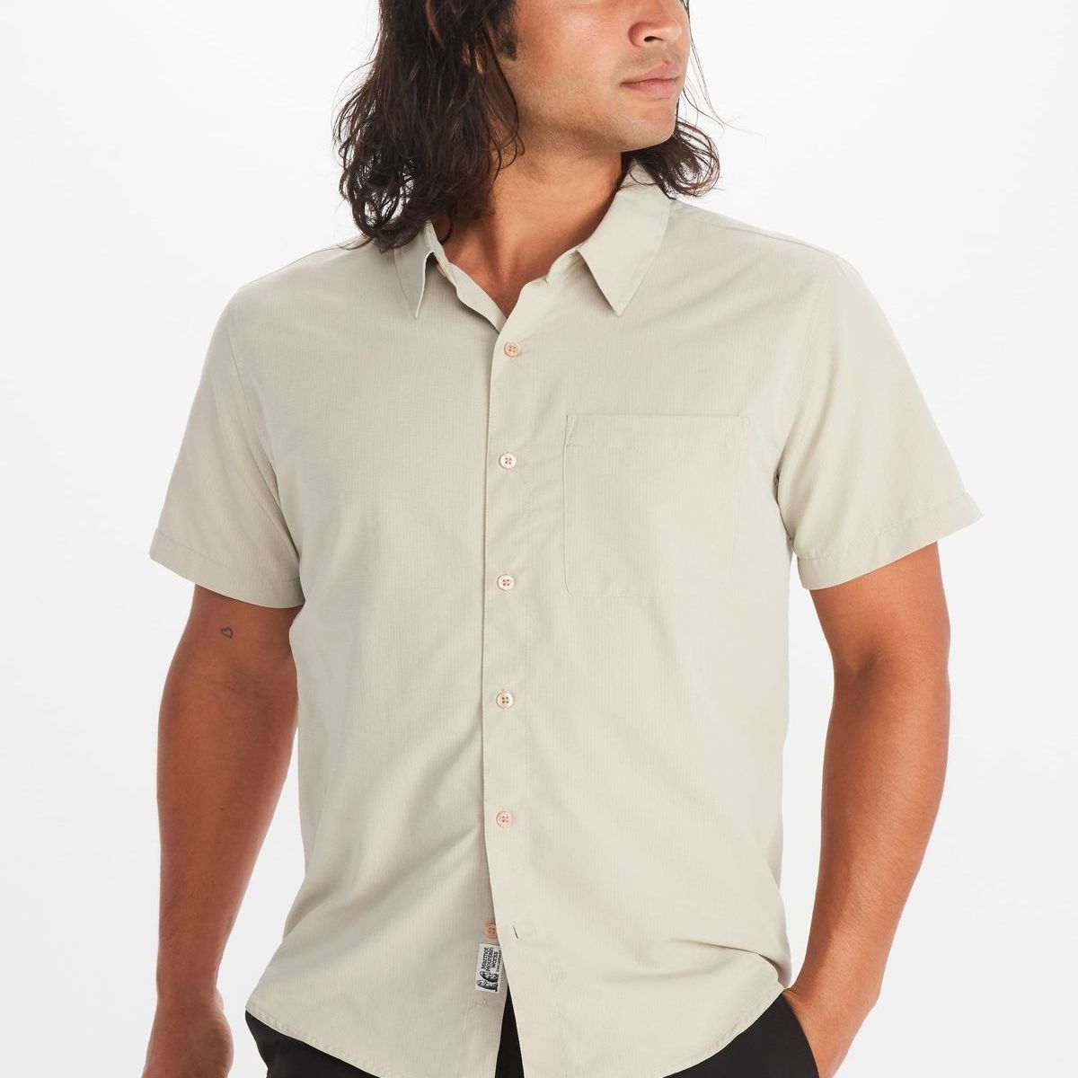 MARMOT - Camisa Hombre Aerobora Ss Beige Marmot