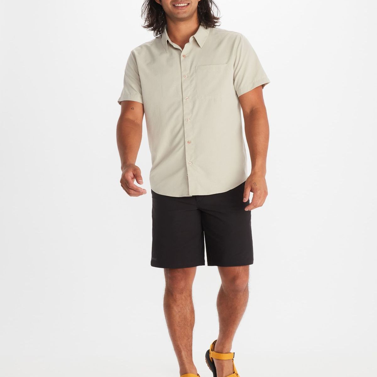 MARMOT - Camisa Hombre Aerobora Ss Beige Marmot