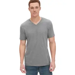 GAP - Polera Cuello V Solida Gris