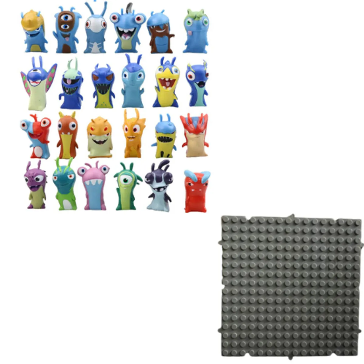 GENERICO - Bajoterra Slugterra Set De 24 Figuras De Babosas + Base Lego