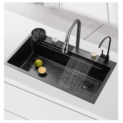 Imagen 2 del producto Set Lavaplatos Cascada Empotrado Acero Inoxidable 75x45x21cm