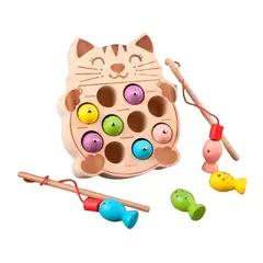 TOLIPA - Pesca Didáctica Gato Madera Motricidad Fina PB-C5