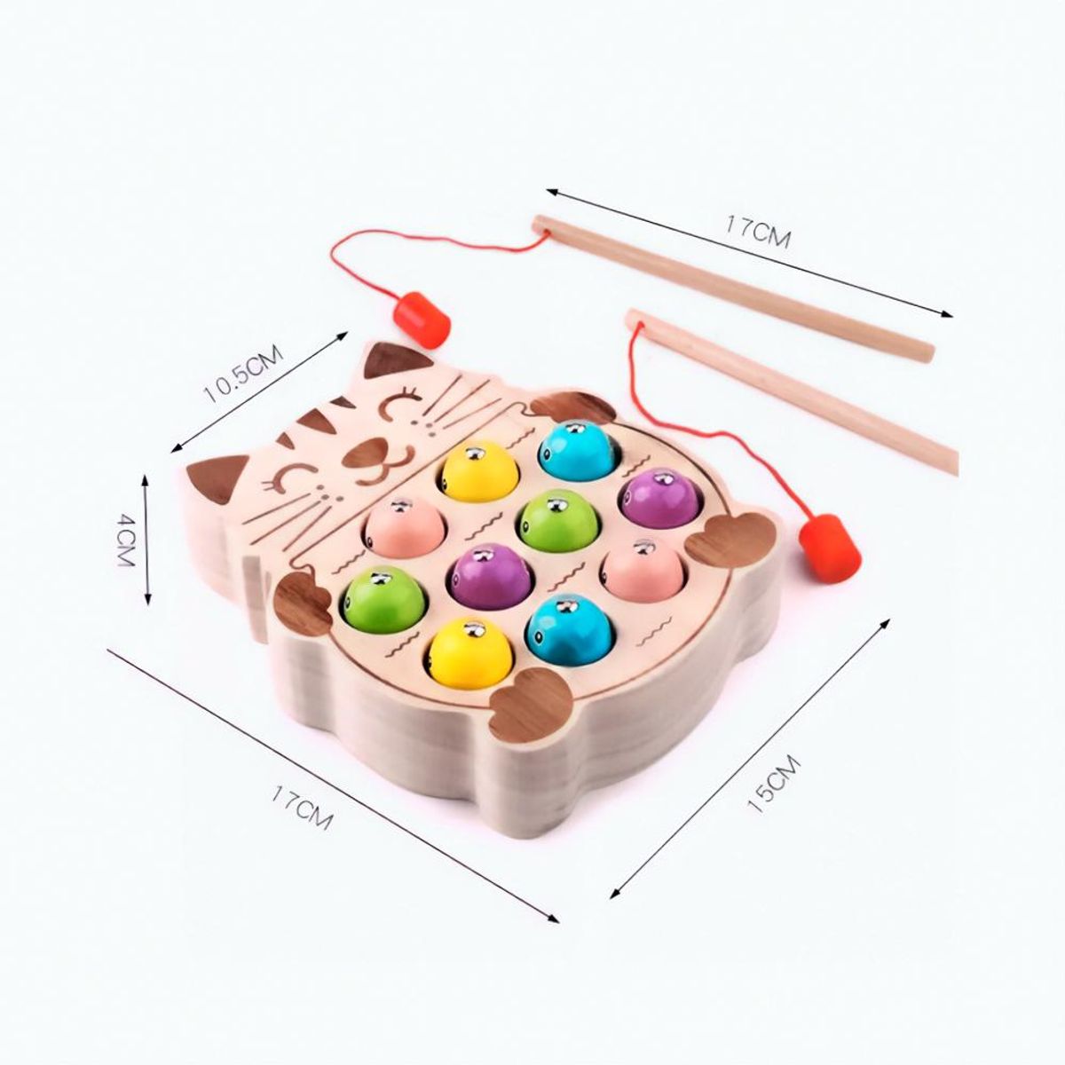 TOLIPA - Pesca Didáctica Gato Madera Motricidad Fina PB-C5