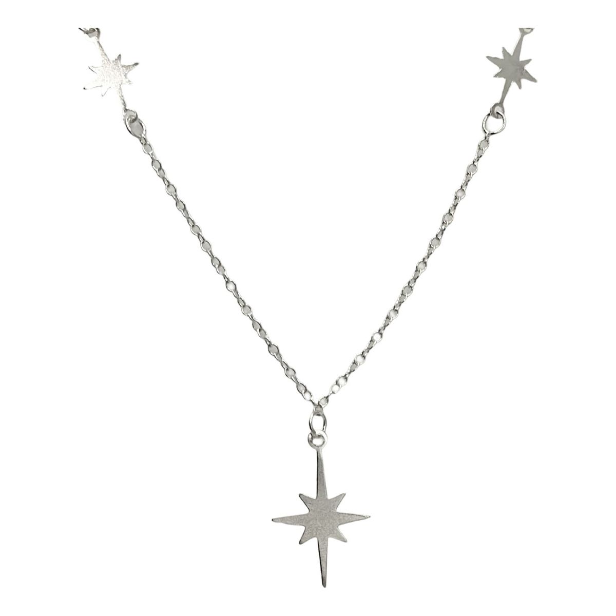 GENERICO - Collar Cadena Juvenil Estrellas Plata Mas Caja De Regalo
