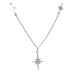 GENERICO - Collar Cadena Juvenil Estrellas Plata Mas Caja De Regalo