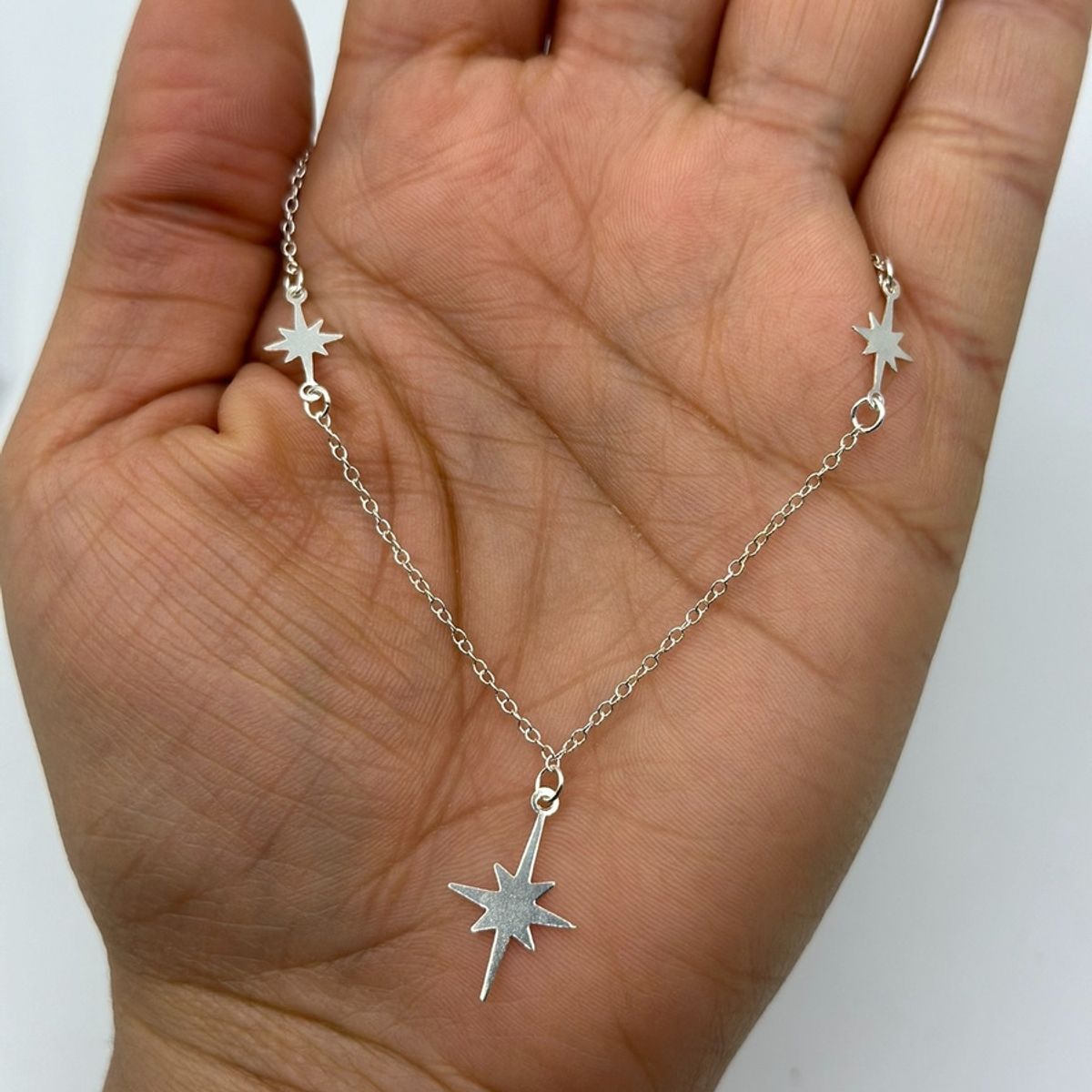 GENERICO - Collar Cadena Juvenil Estrellas Plata Mas Caja De Regalo