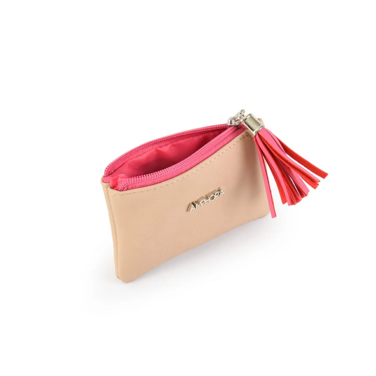 AMPHORA - Monedero rectangular budapest pequeña beige