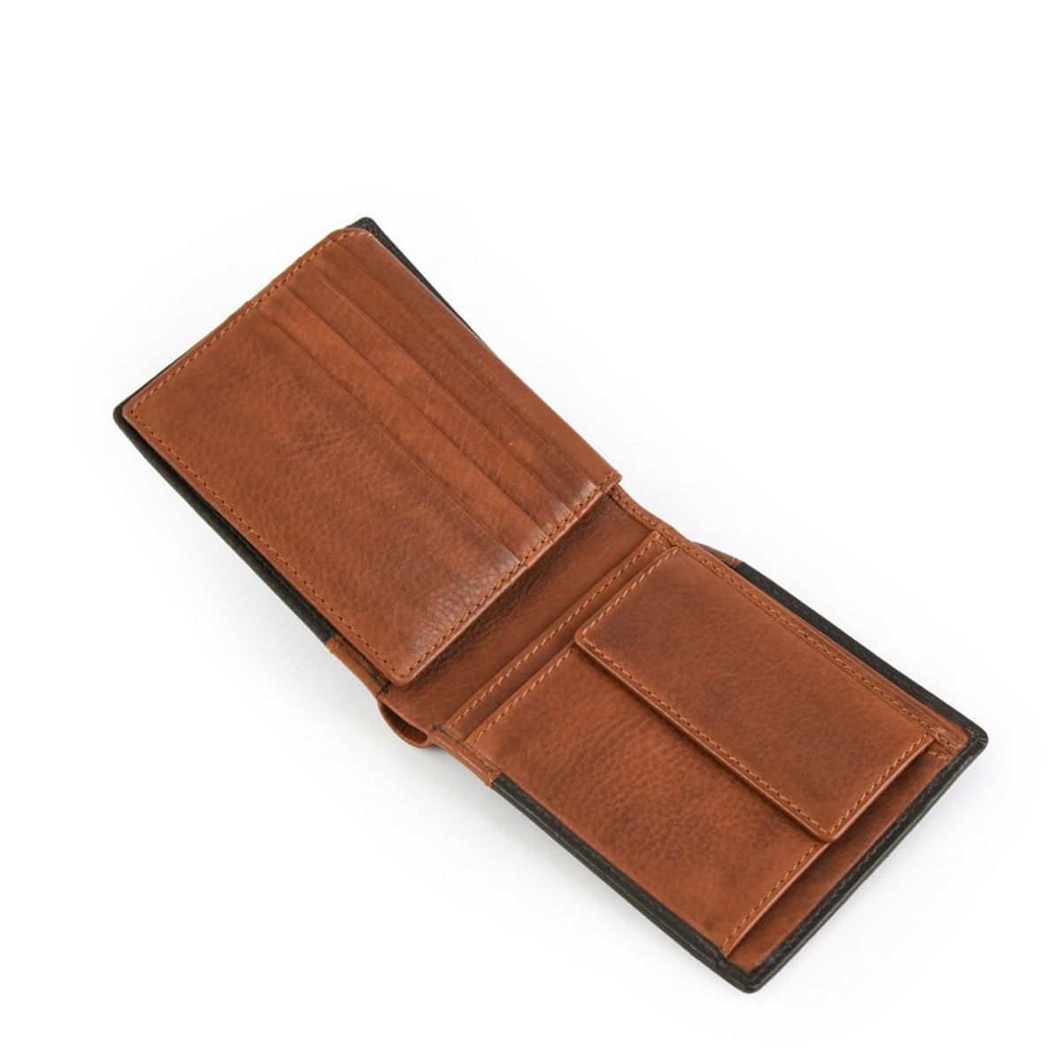 AMPHORA - Billetera Con Cierre Camilo Cafe Oscuro