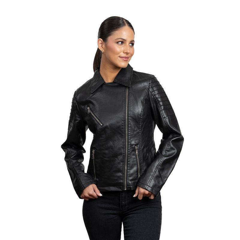TODOPIEL - Chaqueta de Ecocuero Mujer Negro Todopiel