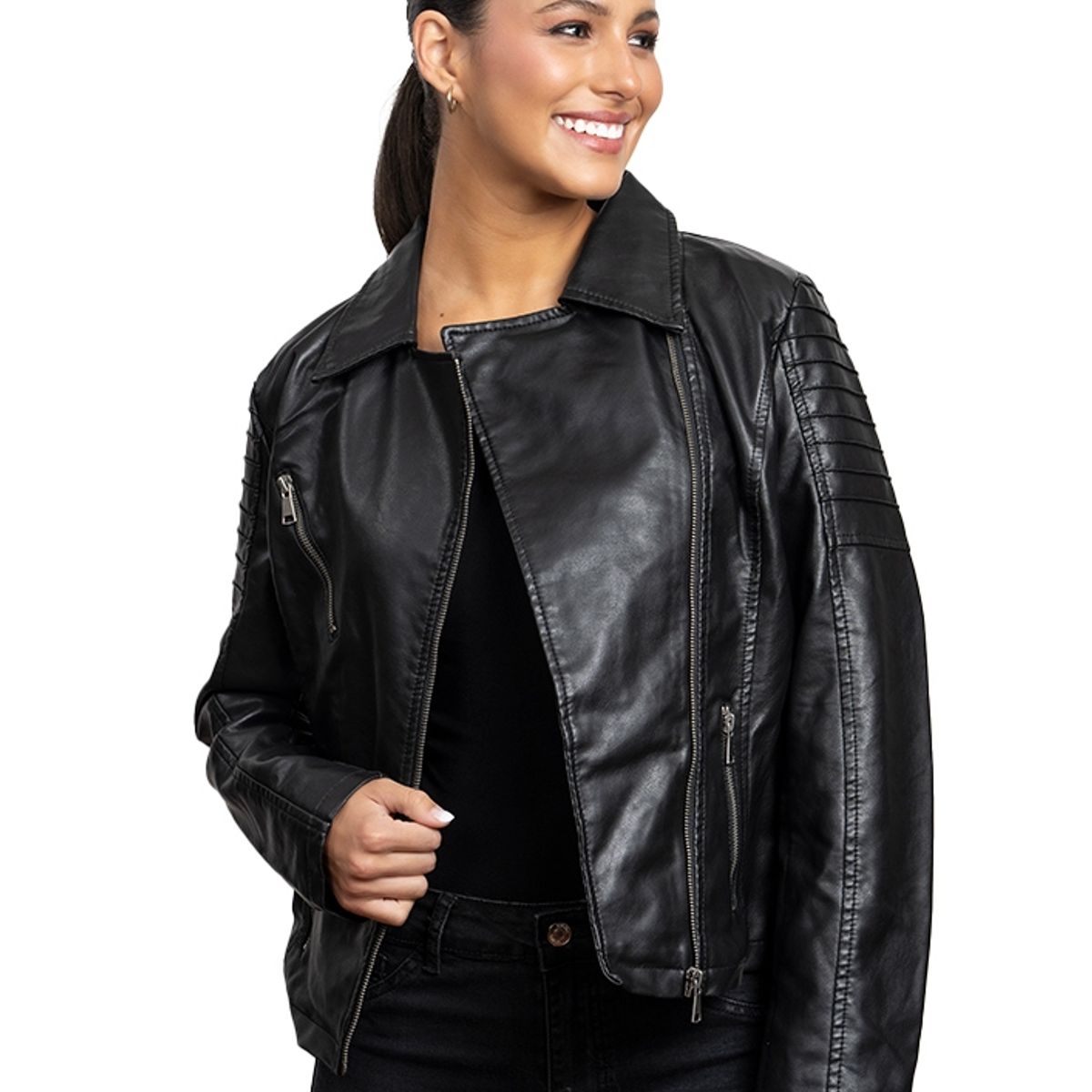 TODOPIEL - Chaqueta de Ecocuero Mujer Negro Todopiel