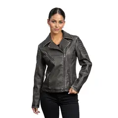 TODOPIEL - Chaqueta de Ecocuero Mujer Gris