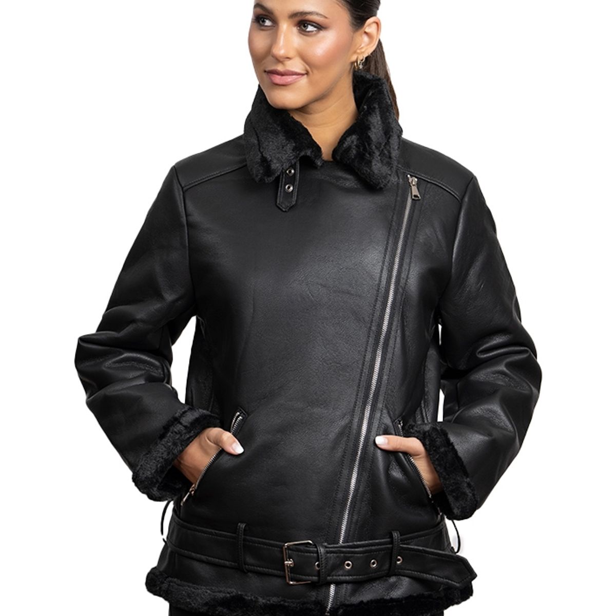 TODOPIEL - Chaqueta de Ecocuero Mujer Negro Todopiel